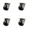 Service Caster Low Profile Glass Filled Nylon 3'' Wheel Top Plate Swivel Caster Set, 4PK SCC-04S3175-GFNR-4 - alternate 1
